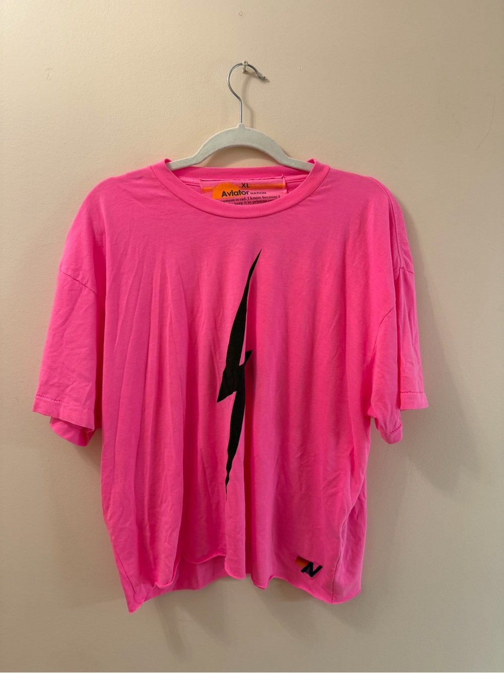 AV aviator nation pink lightening bolt tshirt